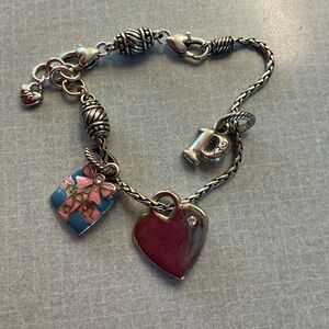 Brighton  charm silver toned Heart Charm Bracelet
